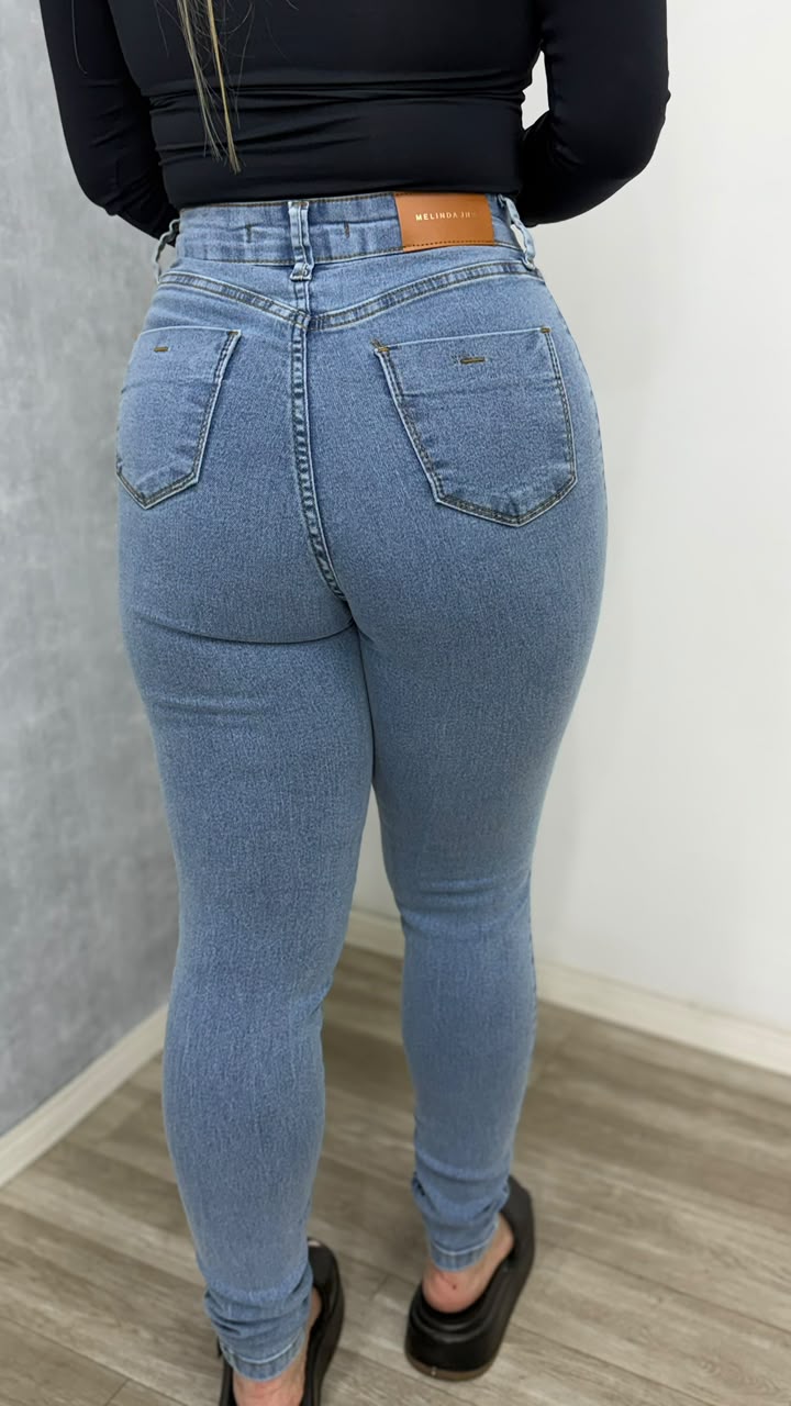 Calça skinny marmorizada