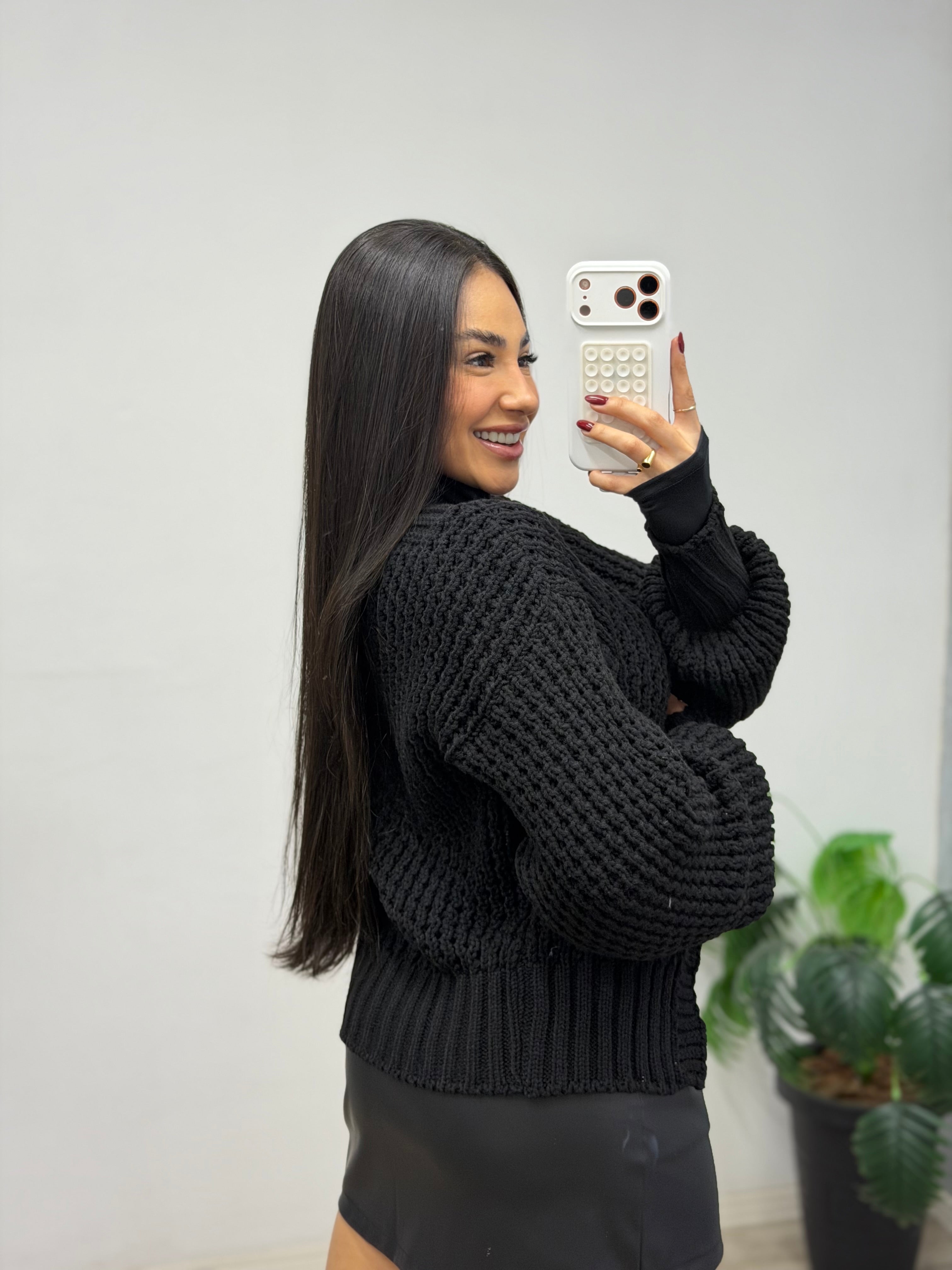 Cardigan em lã