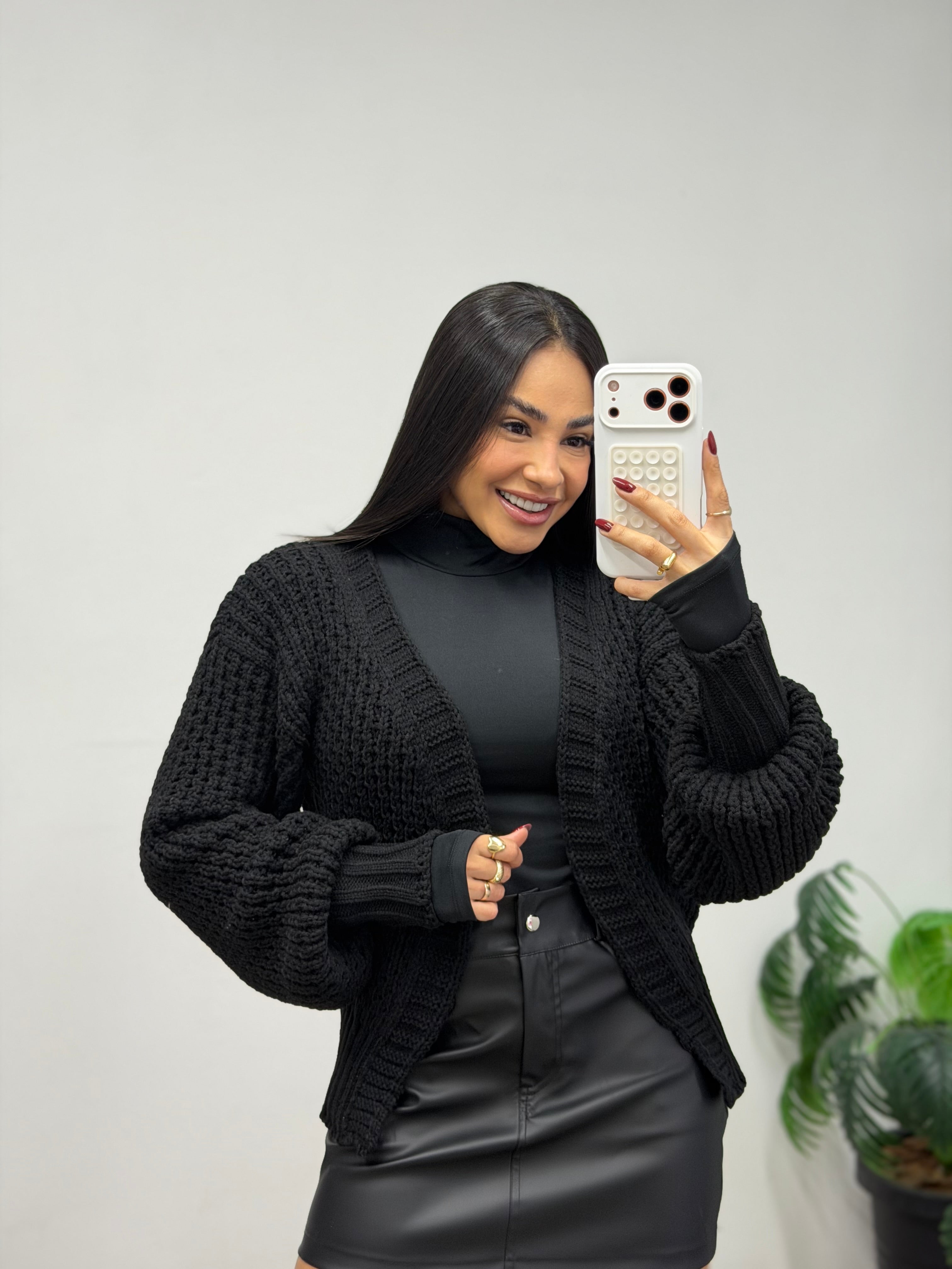 Cardigan em lã