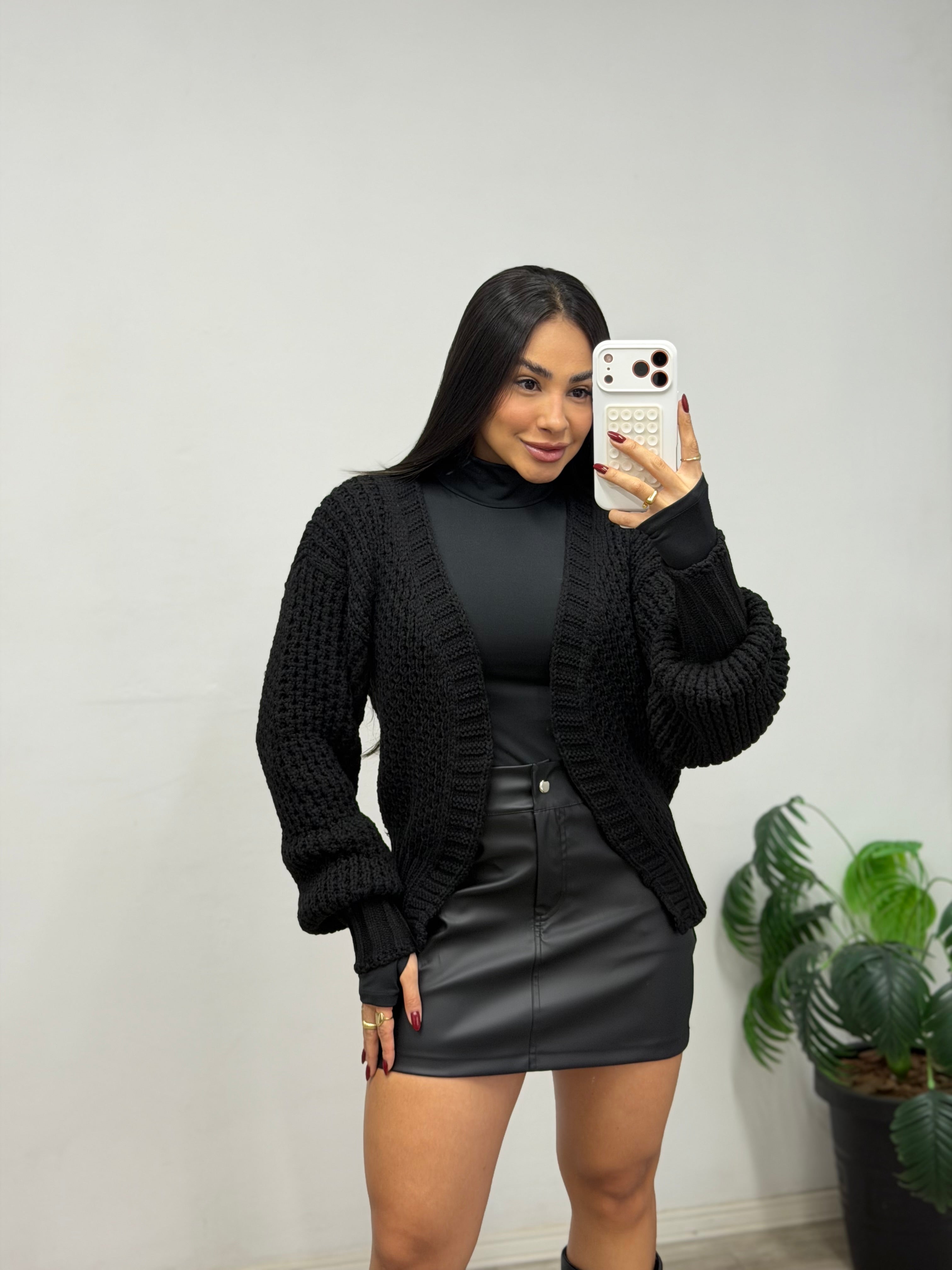 Cardigan em lã