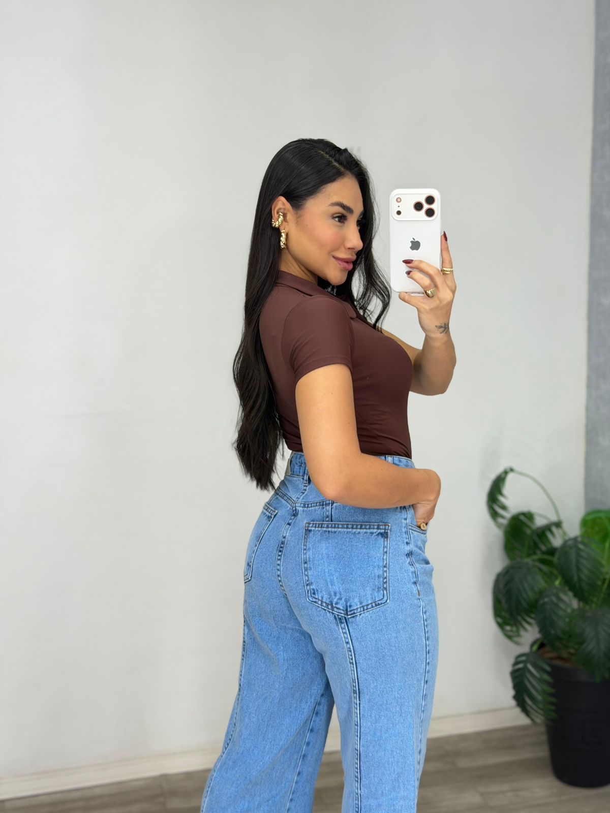 Calça jeans recortes